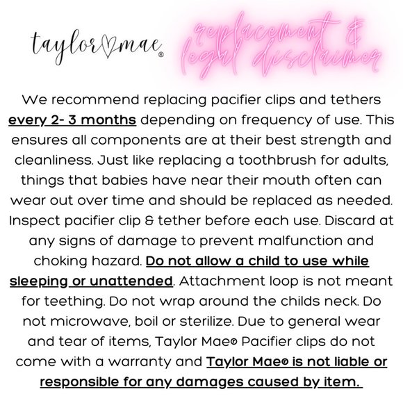 TAYLOR MAE® Non-Toxic BPA Free Pacifier Clips Tethers Holder Baby Teethers - Picture 13 of 17